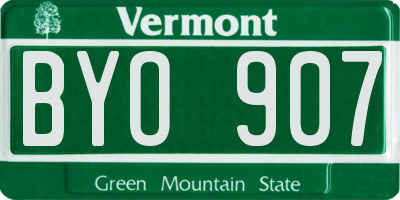 VT license plate BYO907