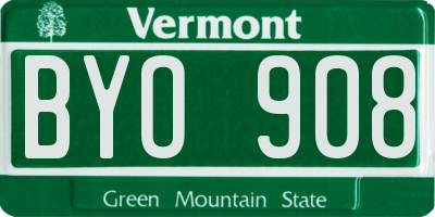 VT license plate BYO908