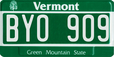 VT license plate BYO909