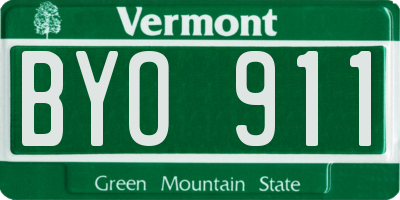 VT license plate BYO911