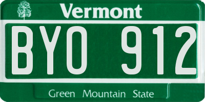 VT license plate BYO912