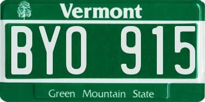 VT license plate BYO915