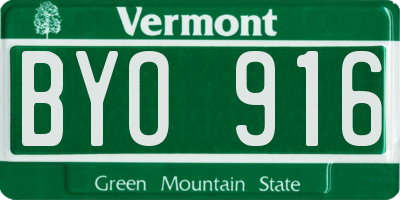 VT license plate BYO916