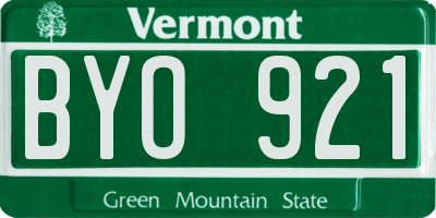 VT license plate BYO921