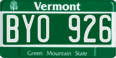 VT license plate BYO926