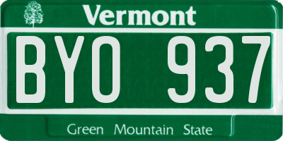 VT license plate BYO937