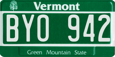VT license plate BYO942
