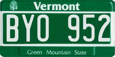 VT license plate BYO952