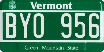 VT license plate BYO956
