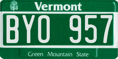 VT license plate BYO957