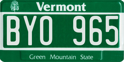 VT license plate BYO965