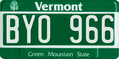 VT license plate BYO966