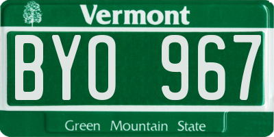 VT license plate BYO967