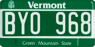VT license plate BYO968