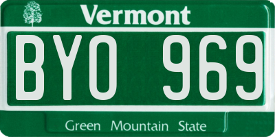 VT license plate BYO969