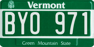 VT license plate BYO971