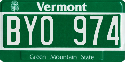 VT license plate BYO974