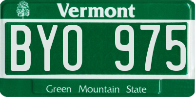 VT license plate BYO975