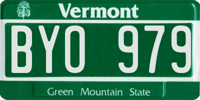 VT license plate BYO979