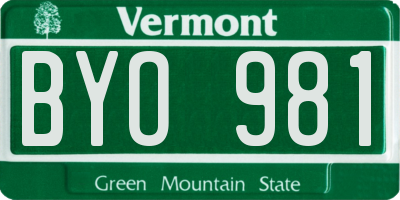 VT license plate BYO981