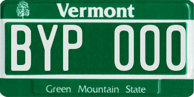 VT license plate BYP000