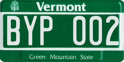 VT license plate BYP002