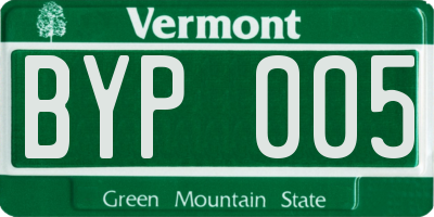 VT license plate BYP005