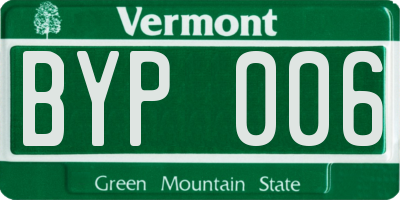 VT license plate BYP006