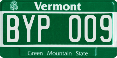 VT license plate BYP009