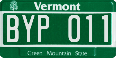 VT license plate BYP011
