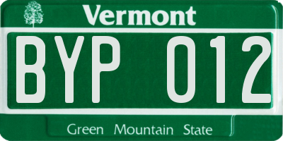 VT license plate BYP012