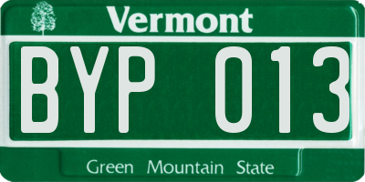 VT license plate BYP013