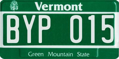 VT license plate BYP015