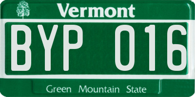 VT license plate BYP016
