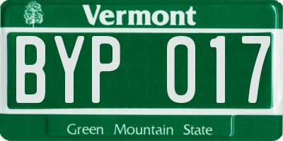 VT license plate BYP017
