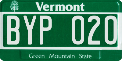 VT license plate BYP020