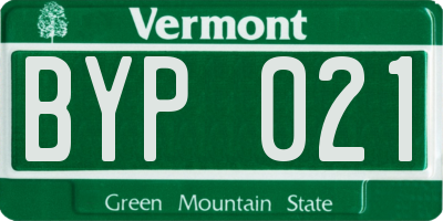 VT license plate BYP021