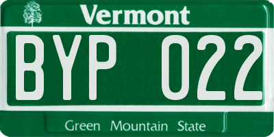 VT license plate BYP022