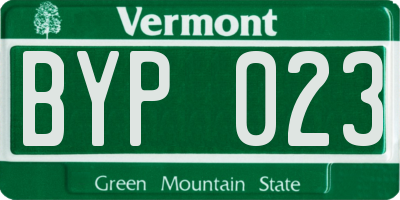 VT license plate BYP023
