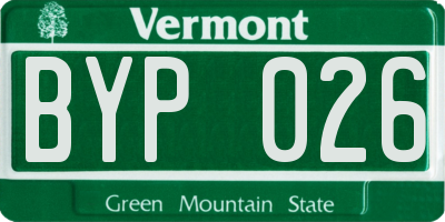 VT license plate BYP026