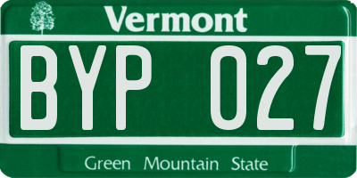 VT license plate BYP027