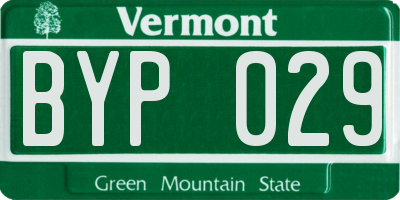 VT license plate BYP029
