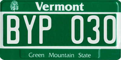 VT license plate BYP030