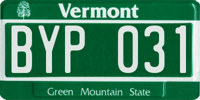 VT license plate BYP031