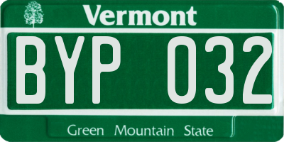 VT license plate BYP032