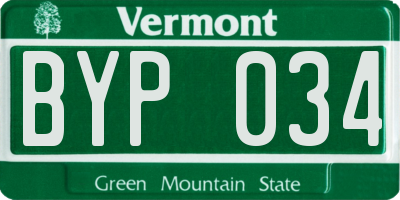 VT license plate BYP034