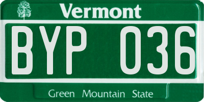 VT license plate BYP036