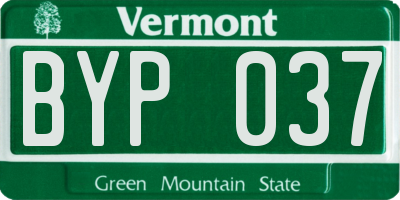 VT license plate BYP037