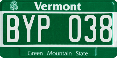 VT license plate BYP038