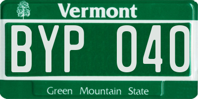 VT license plate BYP040